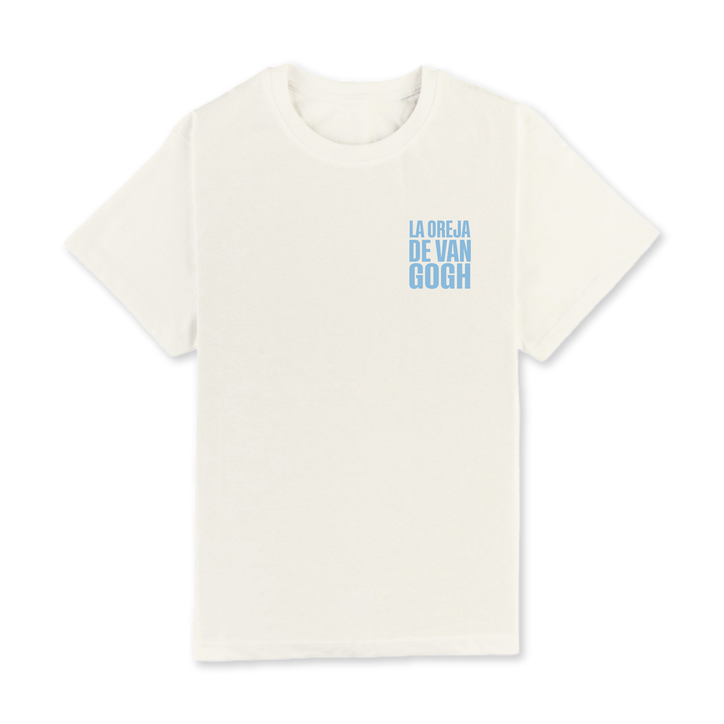 CAMISETA TOUR CREMA AZUL