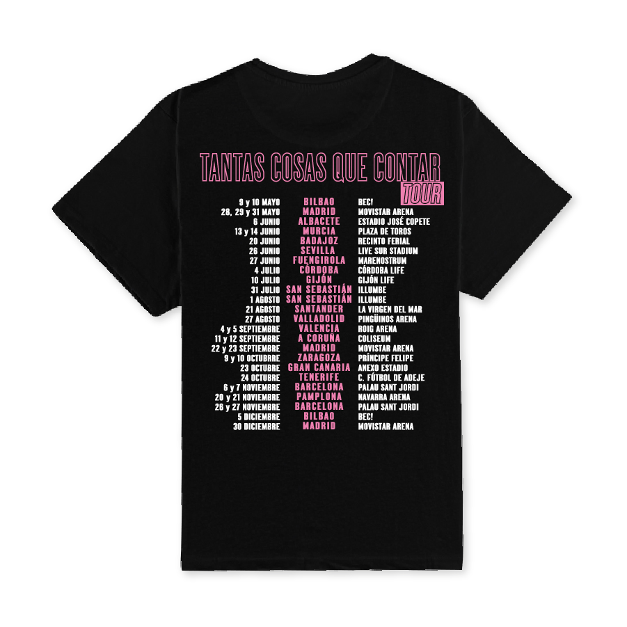 CAMISETA TOUR NEGRA ROSA