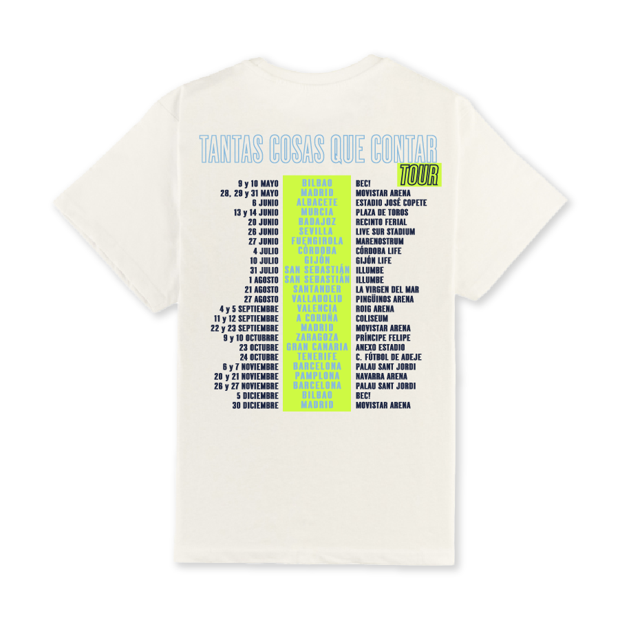 CAMISETA TOUR CREMA AZUL